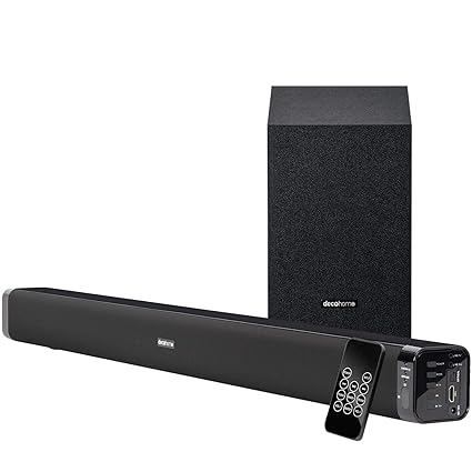Deco Home 60w Soundbar With Subwoofer Premium 21 Channel Audio Wireless Connectivity