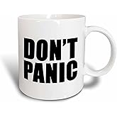 3dRose Dont Panic Black 11oz Two-Tone Red Mug
