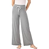 GYS Women Pajama Pants Wide Leg Drawstring Soft Sleep Pants, Viscose Made from Bamboo