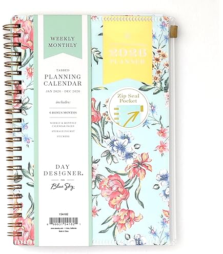 Blue Sky Kelly Ventura - Calendario Semanal Y Mensual 2026, Enero 2026