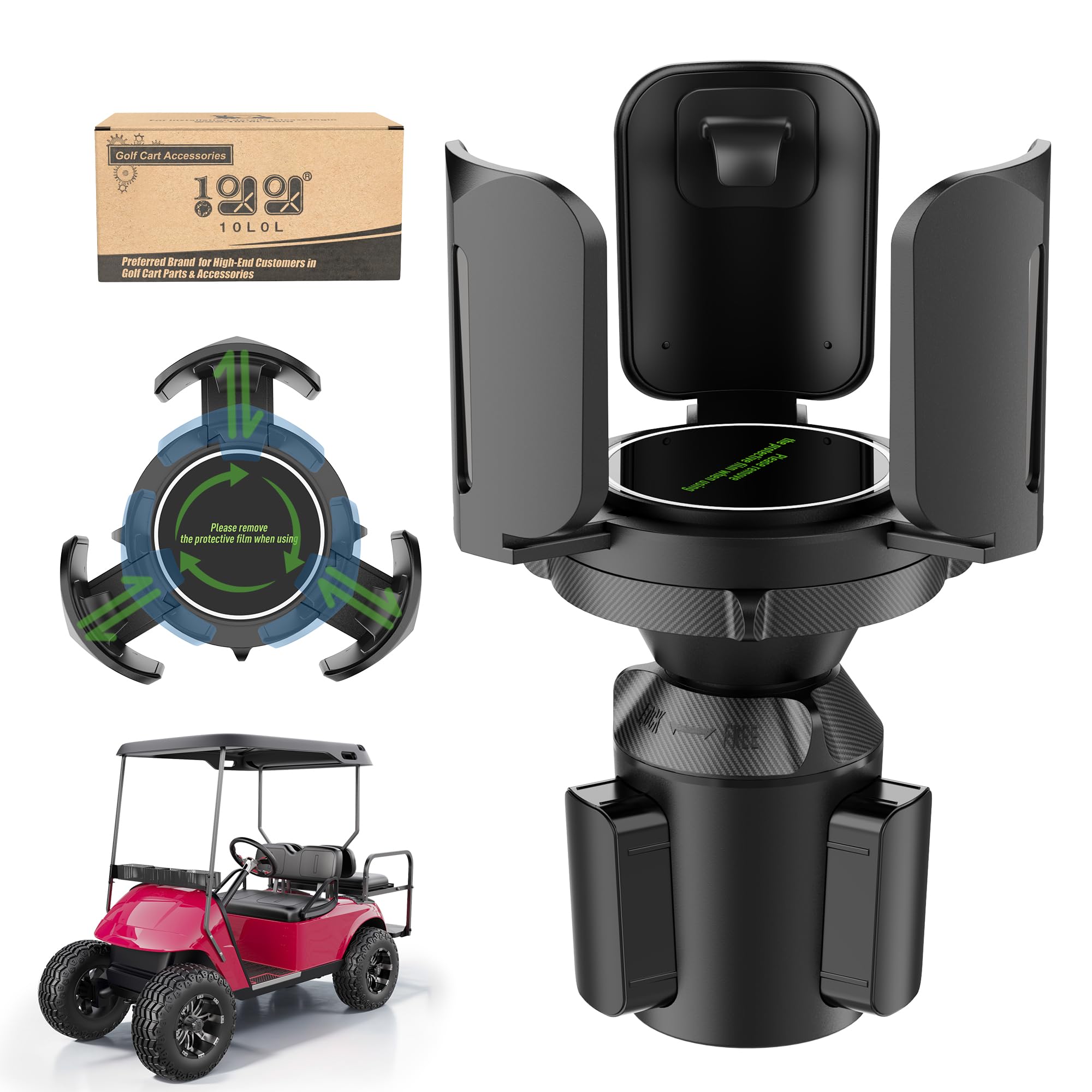 Photo 1 of 10L0L 1PC Universal Golf Cart Propane Heater Cup Holder for Yamaha EZGO Club Car, Adjustable Expandable Cup Holder and Base, Compatible with 16.4 oz Propane Heater 1lb Tanks & Drink Tumblers