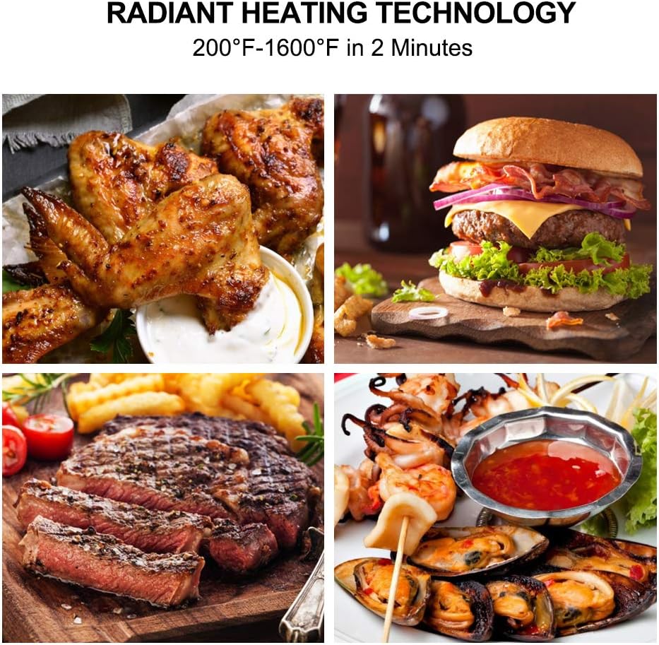 review Camplux Propane Infrared Steak Grill,1600℉ Fast Efficient Heating Outdoor Portable Gas Grill with Vertical Cooking,Stainless Steel Single Burner Propane Gas Grill,Perfect for Steak,Ribeyes,Picnic,BBQ