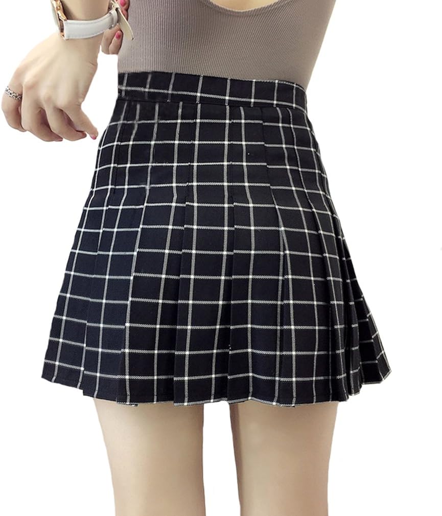 Minuoyi Sports High Waist with Underpants Tennis School Cheerleader Pleated Skirt at  Women’s Clothing store