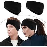 Black Fleece Fleece Ear Warmers Headbands for Winter Sports: Running, Cycling, Hiking, Skiing - Thick and Black for Women and Men