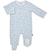 Magnetic Me Footie Pajamas Soft Modal Baby Boys Sleepwear Quick Magnetic Fastener Sleeper Baa Baa Baby Blue 3-6 Months