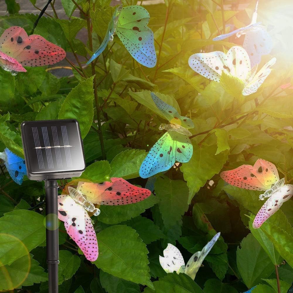 Sunboia Butterfly Solar String Lights,20 LED Waterpoof Solar Butterfly Lights Garden Decorative Lights for Bedroom Patio Tree Lawn Christmas - Image 3