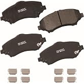 Bendix Premium SBC1327 Ceramic Front Brake Pads for Town &amp; Country, Grand Caravan, Journey, Liberty, Wrangler, Routan (models with Single Piston Calipers, 302mm Front Rotors, 305mm Rear Rotors)