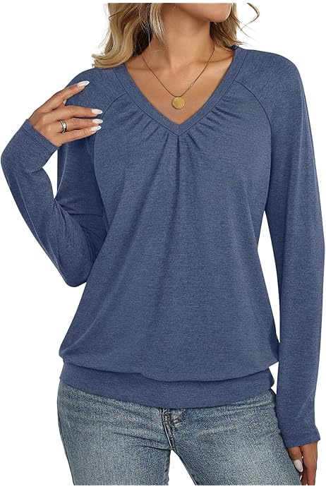 women's banded bottom long sleeve tops