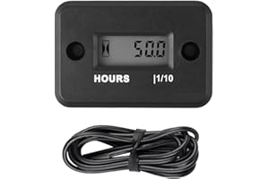 Taikemeti Self Powered Digital/LCD Digital Hour Meter Built-in Battery Waterproof ABS Use for Chainsaws Lawnmowers Motorcycle