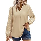 siliteelon Womens Long Sleeve Tunic Tops for Fall Fashion 2026 V-Neck Loose Fit Boho Shirt for Casual Holiday Dressy Work