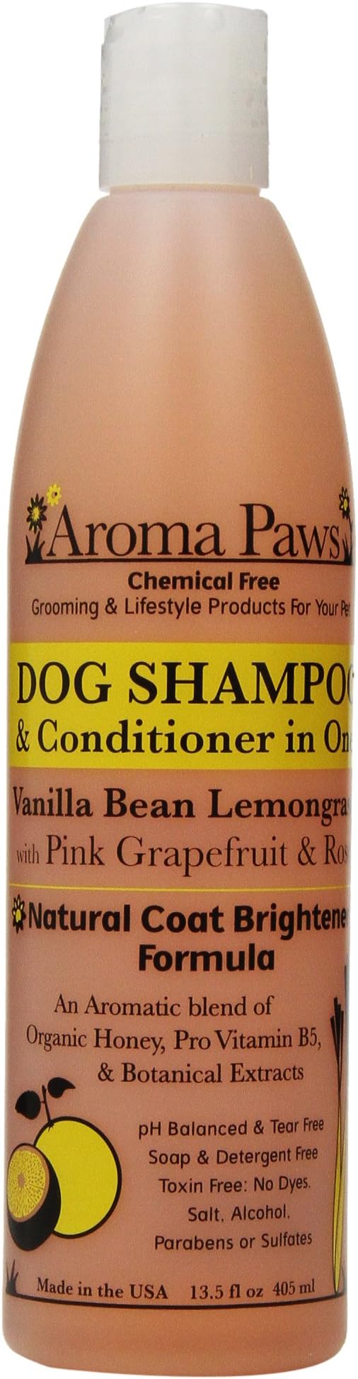 Aroma Paws Vanilla Lemongrass Light Coat Shampoo, 405 ml