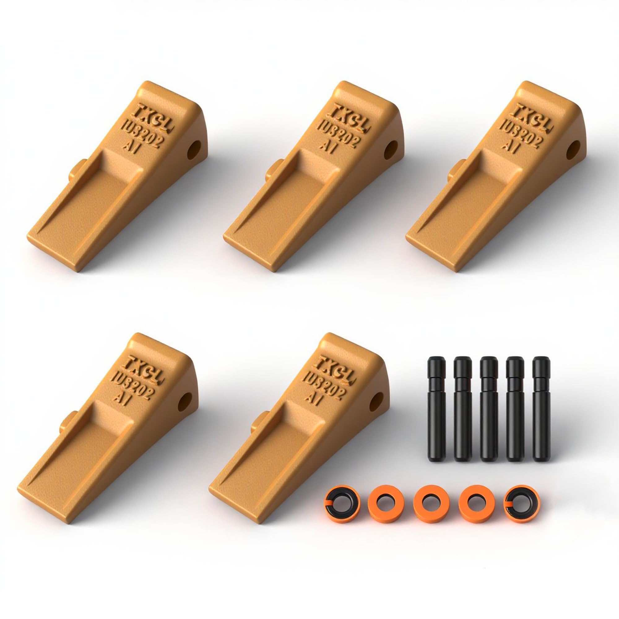 Photo 1 of Riyhch Excavator Bucket Teeth 1U3202,with Pins and Retainers,for CAT Caterpillar Style J200(Excavator Teeth 1U3202 5PK)