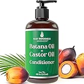 Batana Oil Conditioner for Hair Growth 8oz with Castor, Biotin to Strengthen, Soften & Moisturize Hair without Stripping Natural Oils. Color Safe Batana Oil Conditioner for Women, Men
