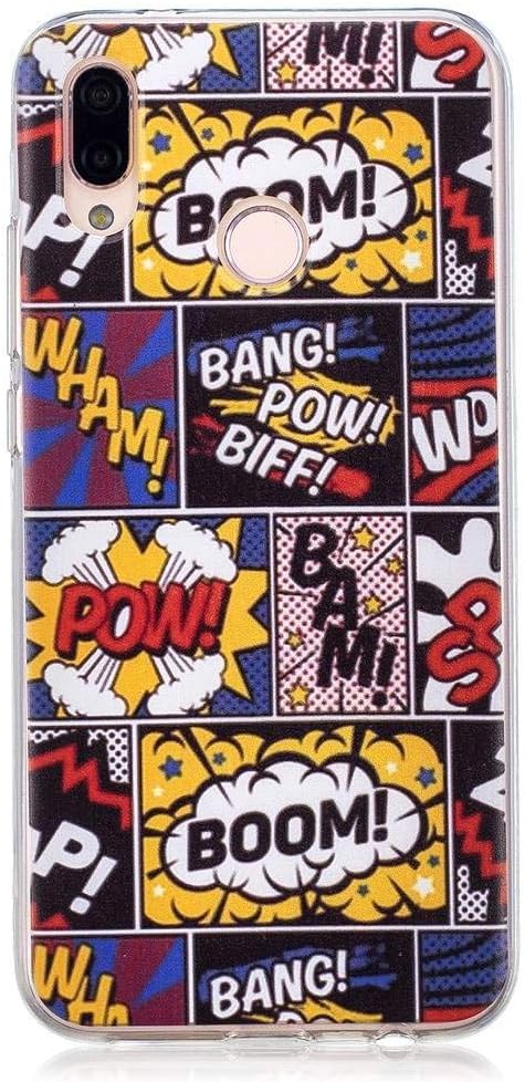 IJIA Case for Huawei P20 Lite/Huawei Nova 3e - Transparent Comic Style Clear TPU Soft Silicone Protection Bumper Fashion Skin Back Shell Case Cover for Huawei P20 Lite/Huawei Nova 3e (5.84")-BF62