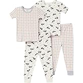 Modern Moments by Gerber Unisex Baby Viscose Holiday 4-piece Tight Fitting Pajama