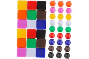 TOBBOMEY 60pcs Acrylic Blank Dice Small Square Edges Paintable Unfinished Dice Cubes for Educational DIY