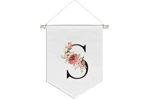 foedor Initial S Wall Decor,Personalized Teen Girl Gifts,Monogrammed Gifts Wall Decor for Women Teen Girl Nursery bedroom,Trendy Cute Preppy Poster Banner flag,Pennants & Banners