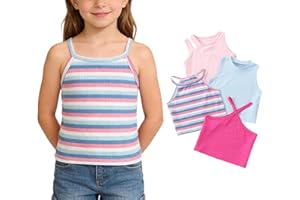 Happy Cherry Toddler Girls 4 Pack Ribbed Knit Crop Tank Tops Set Summer Camisole