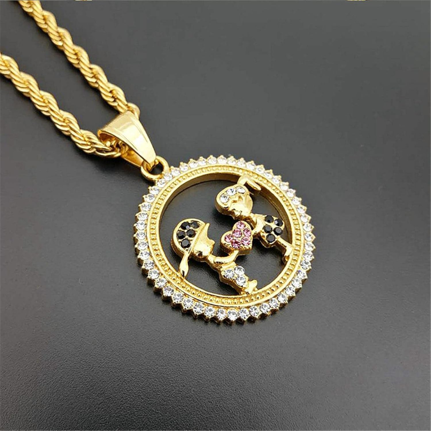 Gold Color Lovers Couple Pendant Necklaces Fashion Boys Girls Couple Necklaces Jewelry For Women