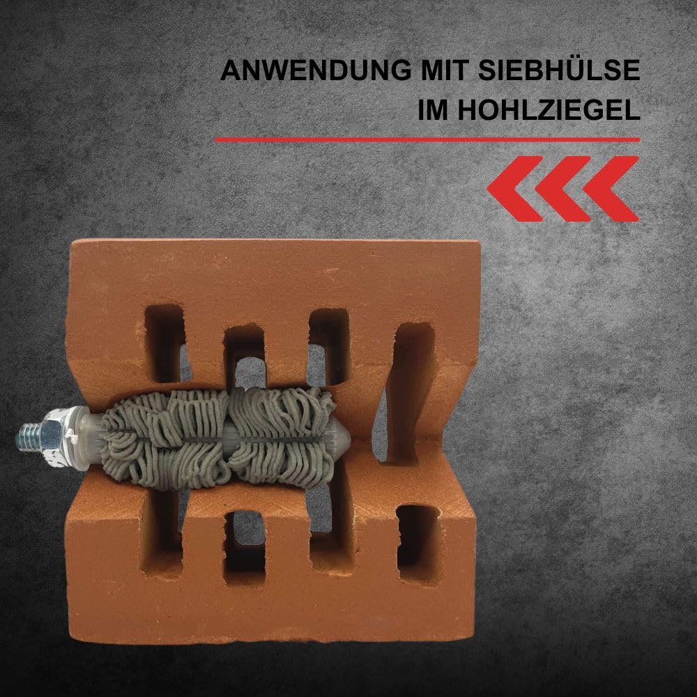 BATIFIX Schwerlast-Montageset I M10x130 Ankerstangen verzinkt + Siebhülsen inkl. Injektionsmörtel und Hutmuttern I Schwerlast-Anker I Schwerlast-dübel (Verzinkter Stahl, M10 x 130 mm) 6