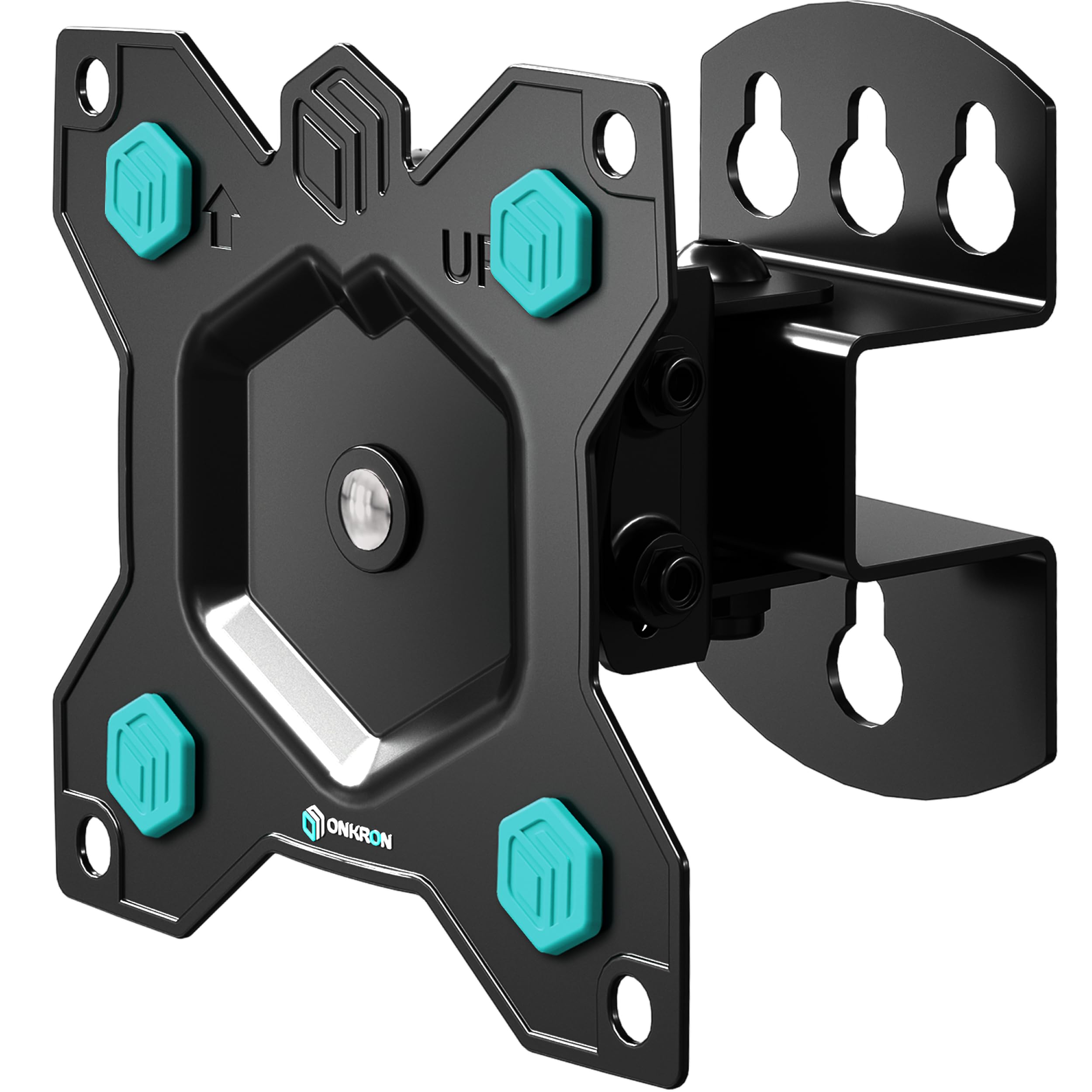 ONKRON Full Motion TV Wall Mount for 10-35 Inch Screen, PC Monitor Wall Mount up to 20 kg - Universal TV Wall Bracket VESA 75x75 - VESA 100x100/TV Mounting Bracket Tilt Swivel Rotation R3-B Black
