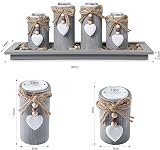 GoMaihe Candle Holder Set of 4 with Wooden Tray Gray Tealight Holders view 7