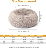 Enjamoy Plush Donut Dog Bed Calming Round Pet Bed 70cm Brown view 2
