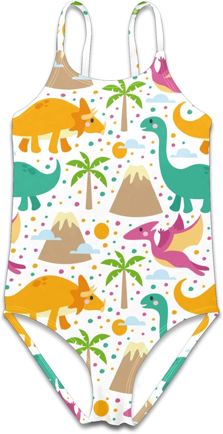 Girls Swimsuit Cute Colorful Dinosaur Swimwear Toddlers