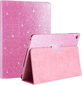 New iPad 5th 2017 / 6th 2018 gen 9.7 inch Glitter Case,FANSONG Bling Sparkle PU Leather Smart Cover Folio Stand Cases for Apple iPad 2018/2017/Air 1/Air 2/Pro 9.7