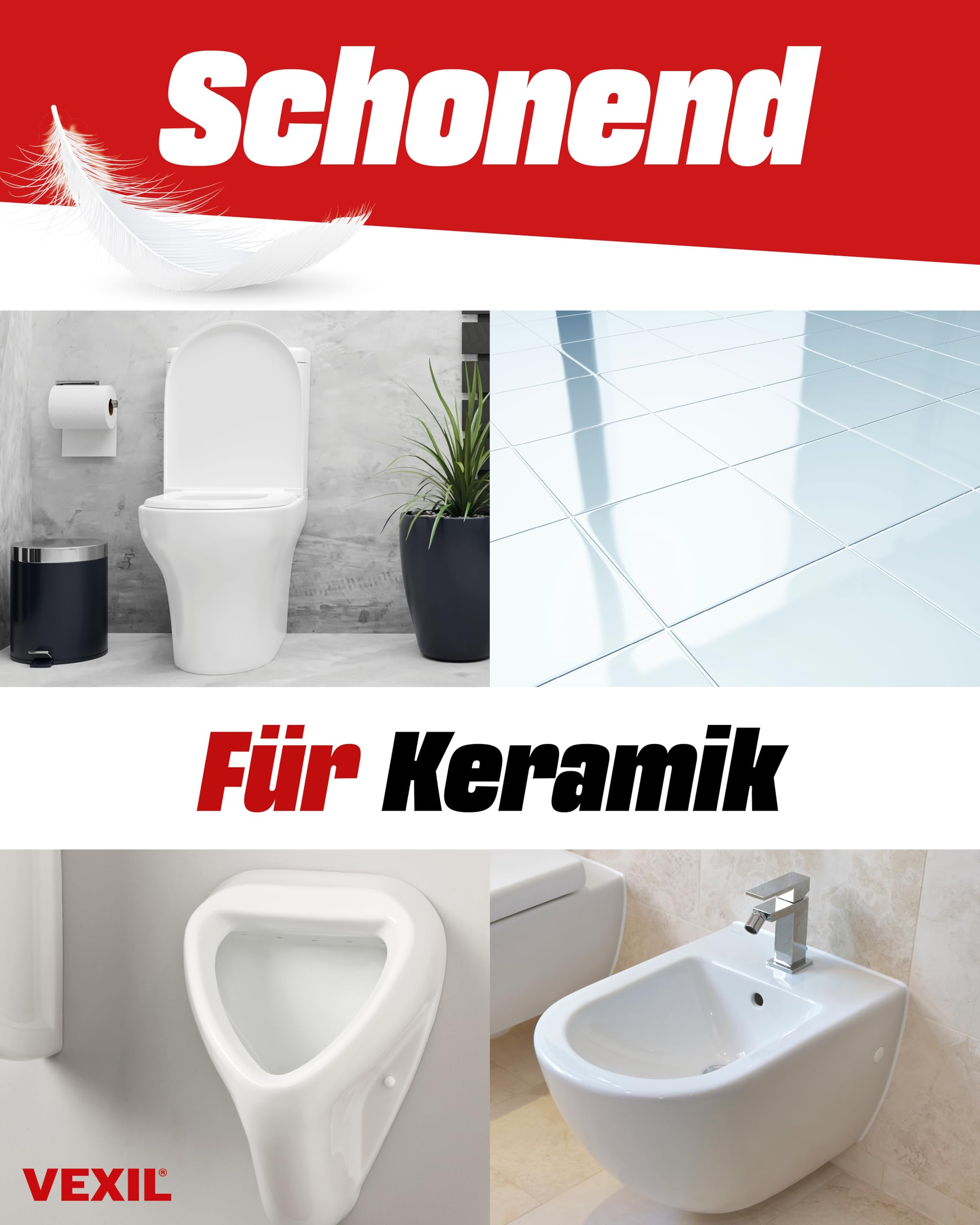 VEXIL® Urinsteinentferner EXTRA STARK - 1000 ml - entfernt mühelos hartnäckigen Urin- & Kalkstein - Profi WC-Reiniger - biologisch abbaubar - Urinsteinlöser Made in Germany 3