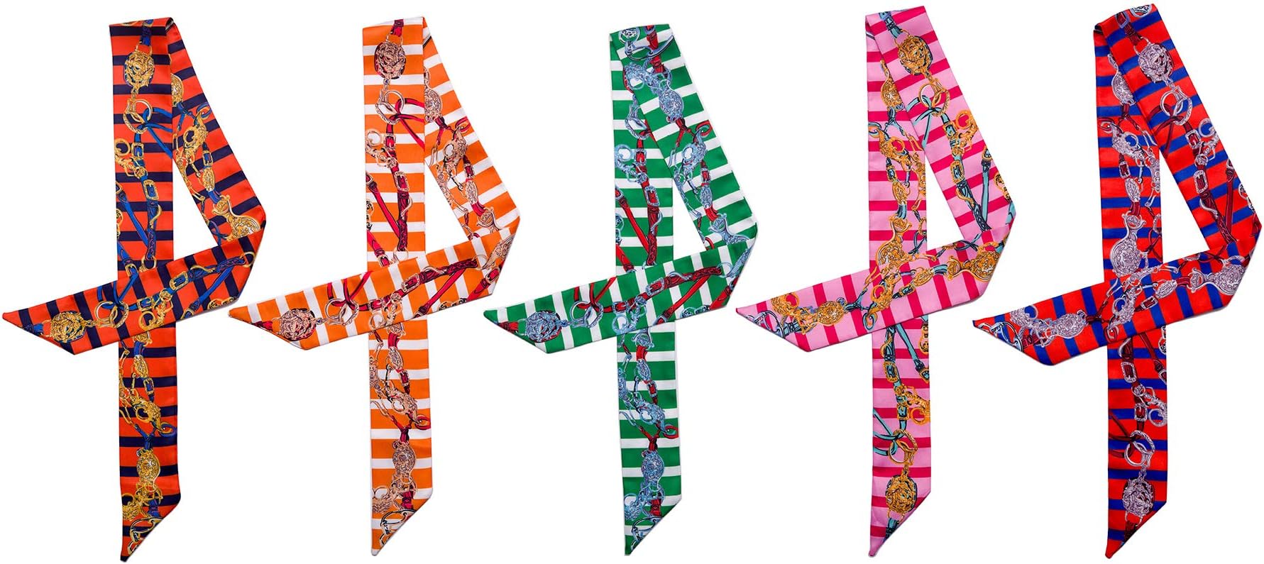 Uainhrt 4pcs/5pcs/6pcs/7pcs/8pcs Bag Handbag Handle Ribbon Scarf Hair Head Band Neck Scarf Fashion Gifts (U8055)