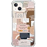 BESUC WICH Aesthetic Beige Christian Quotes Collage Phone Case for iPhone 13, Christian Bible Verses Phone Cover for Teens Women Men, Cool TPU Bumper Phone Case Cover for iPhone 13