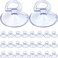 24 Pack Car Glass Windshield Sunshade Suction Cups Small PVC Sucker Car Window Suction Cup for Automotive Visor (Transparent)