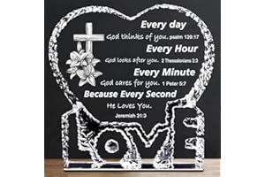 ZRENJHUS Crystal Christian Gifts for Women Bible Verse Gift Inspirational Religious Gifts Spiritual Faith Scripture Gifts for Men Friends Home Décor