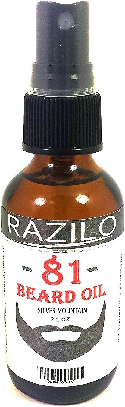RAZILO81 MOUNTAIN FRESH Beard Oil Spray. Leave-in Beard & Mustache Conditioning Premium Oil Blend that Promotes Healthy Hair Growth; Soften Your Skin & Fights Itch: 2.1oz