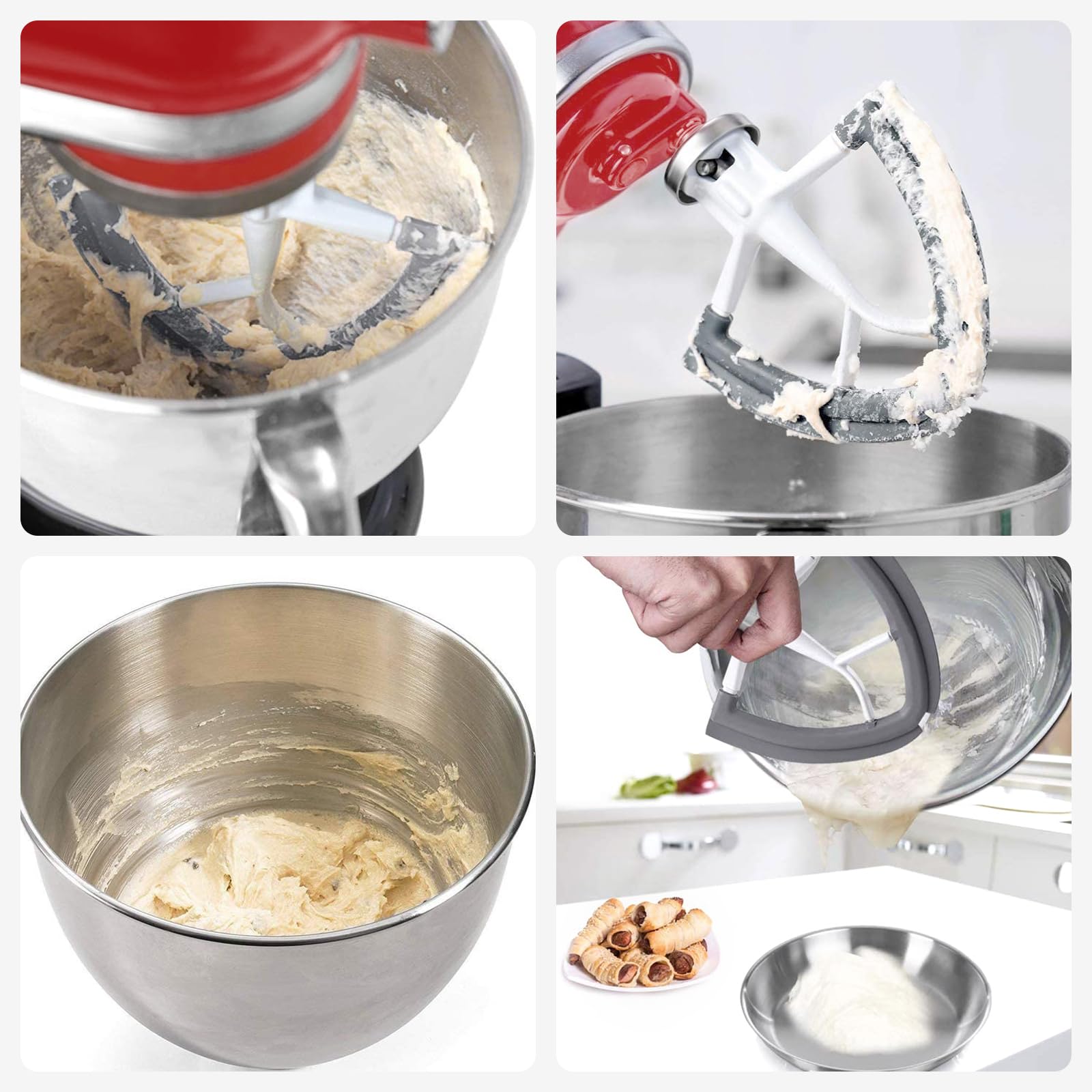 Fgreeble Flex Edge Beater Attachment for Kitchenaid Mixer 4.5-5 Quart Tilt-Head - Paddle Attachment for Kitchenaid Mixers