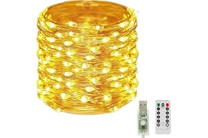 AcaJoe Fairy Lights 33Ft String Lights for Bedroom 8 Modes USB Powered Twinkle Lights Indoor with Remote Control, Fairy Strin