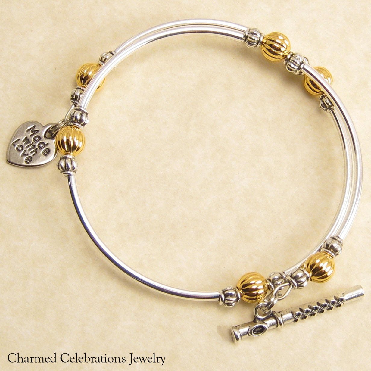Flute Wrap Bracelet Handmade Themed Charm Bracelet Jewelry