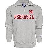 Blue 84 Men's Nebraska Cornhuskers Quarter Zip Sweatshirt Grey, Grey, Large