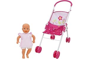 509 Crew: Garden Stroll N Doll Set - 14' Baby Doll & Folding Stroller Set, Kids Pretend Play, Ages 3+