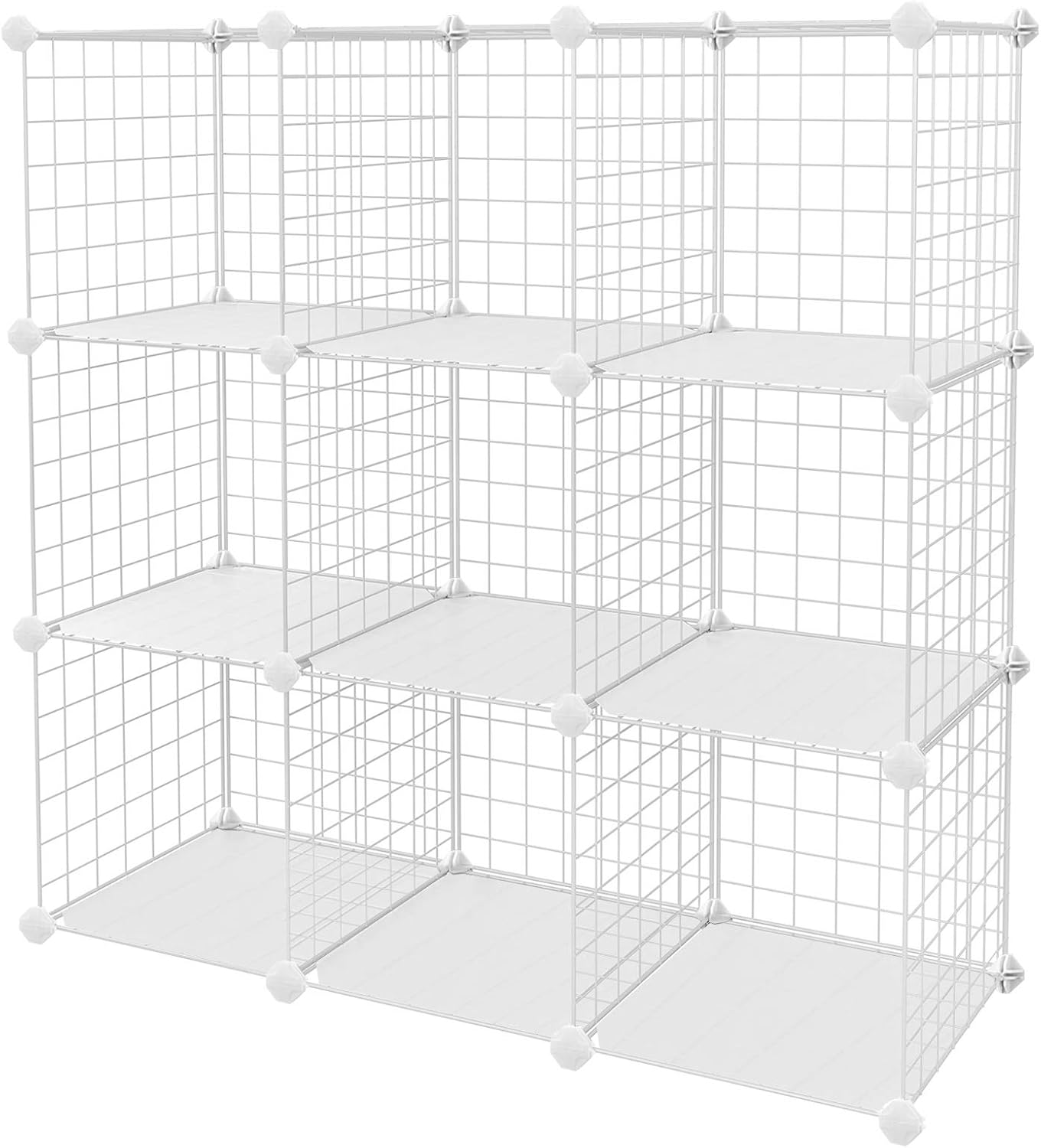 SONGMICS 9Cube Metal Wire Storage Cubes, DIY Closet and