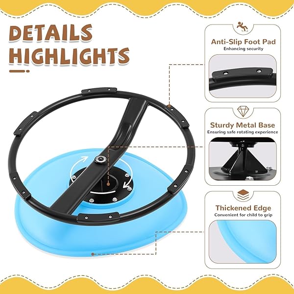 ZHENX SPINNING CHAIR FOR AUTISTIC KIDS (AGES 3-18) – 220LBS CAPACITY SENSORY SWIVEL SEAT – SENSORY TOY FOR TEENS WITH ADHD/AUTISM – SIT AND SPIN CALMING GIFT TO IMPROVE FOCUS & BODY BALANCE (BLUE)