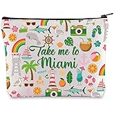 WZMPA Miami Florida Travel Cosmetic Bag Miami Souvenir Gifts Take Me To Miam Zipper Pouch Bag Miami City Trip Gift (To Miam)