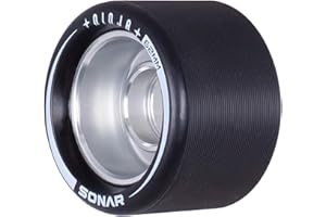 Riedell Ninja Speed Wheels - Sonar Roller Skate Wheels - 4 Pack of 62mm x 43mm | Black | 94A