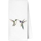 AJIPUX Vintage Hummingbird Kitchen Towels 16x24 Inch, Hummingbird Gifts for Women, Watercolour Bird House Dish Tea Towel Drying Cloth