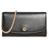 Tory Burch Women's Robinson Chain Wallet, Black, One Size