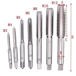 7Pcs M3-M12 HSS Metric Right Hand Machine Straight