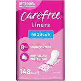 Carefree Panty Liners, Regular Liners, Wrapped, Unscented, 148ct