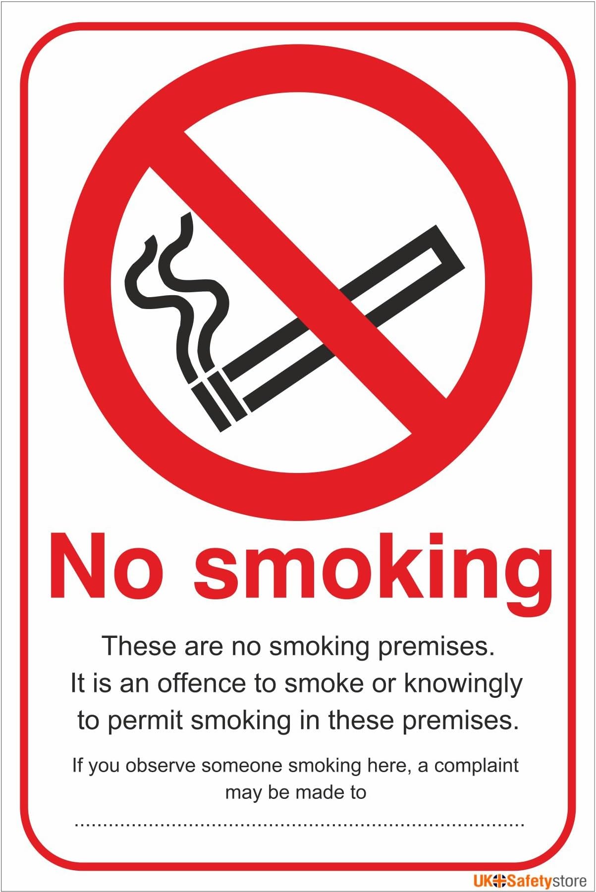 Pack of 5 These Are No Smoking Premises Signs 200mm x 300mm - Self Adhesive (PRS.25F-SA)