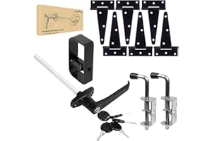 Hurrikom Shed Door Hardware Kit with Hinges, Latch, Lock, and Handle - Complete Gate Hardware Set for Your Shed Door